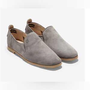 Cole Haan Tacoma‎ Suede Water Resistant Flats Slip-On Loafers, Gray, Sz 8.5